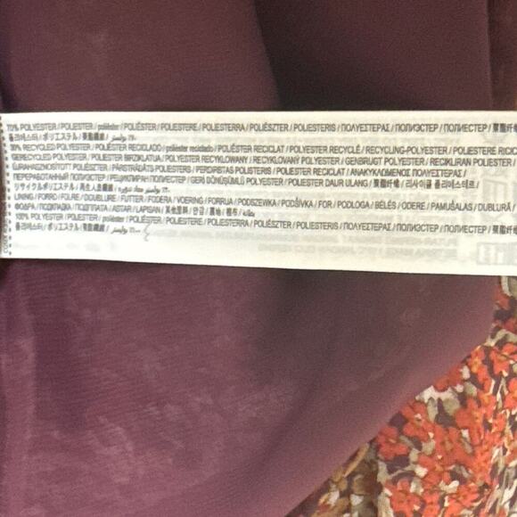 New MNG Mango Chiffon Floral Print Maxi Dress Smocked Ruffles Sz XS - Picture 16 of 16